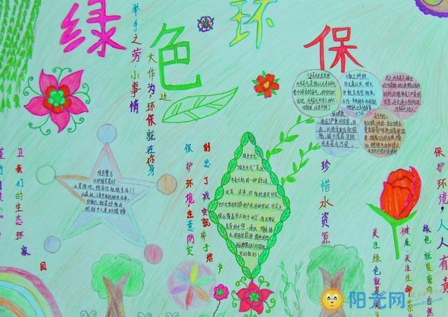 绿色环保的标语美术字设计手抄报绿色环保的手抄报