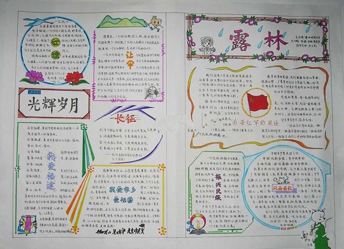 红色教育手抄报 光辉岁月 精神文明手抄报