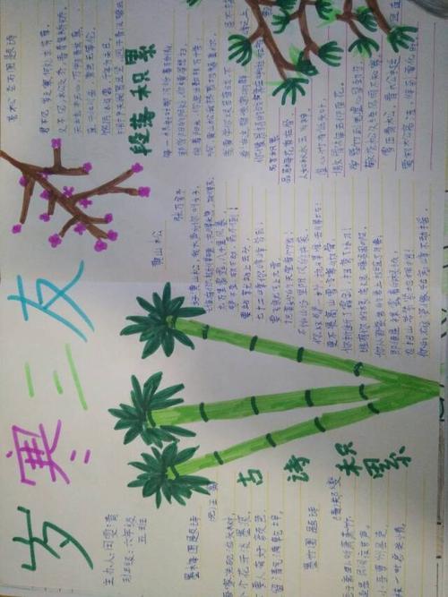关于岁寒三友松竹梅的手抄报手抄报简单又漂亮