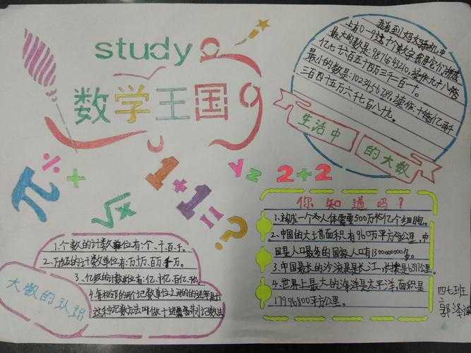 2024年暑期作业《大数的认识》手抄报 书签