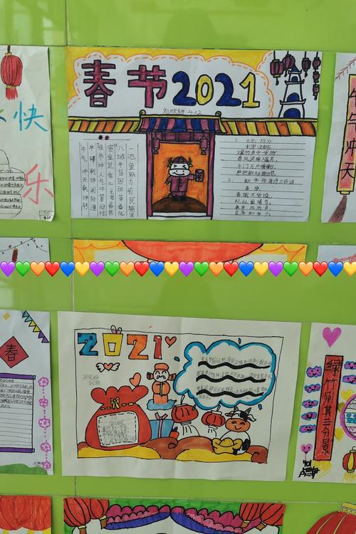 同学们还在寒假中通过手抄报的形式 了解春节 记录春节.
