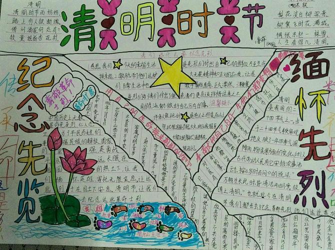明德学校清明节主题活动 纪念先贤 缅怀先烈 手抄报展示 副本
