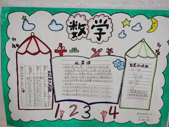 快乐无限 记南京路新城实验小学四年级 生活中的数学 手抄报活动