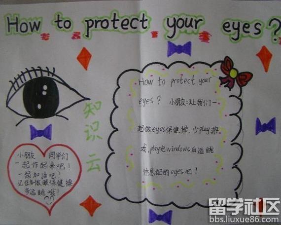 爱护视力眼睛英语手抄报保护视力的手抄报