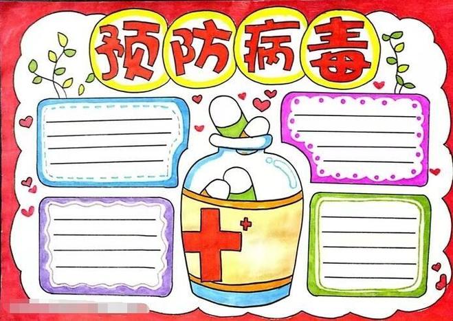 病毒手抄报怎么画16年级一等奖预防病毒手抄报我想看人家画防病毒手