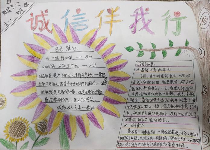 制作以 诚信 为主题的手抄报.