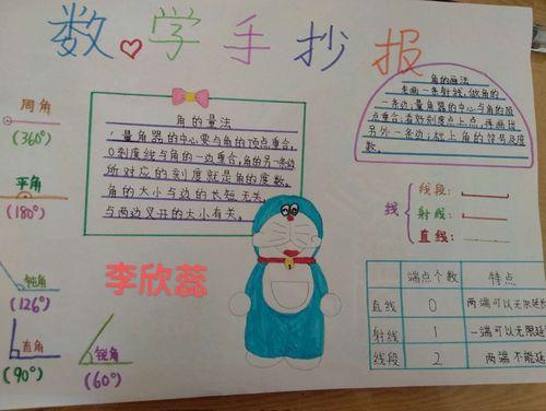 简单又漂亮模板数学升与毫升手抄报内容清晰四年级上册线与角数学手