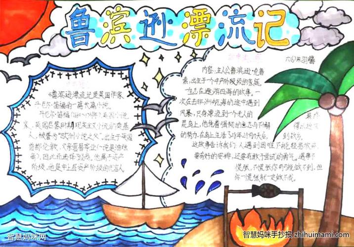 鲁宾逊漂流记手抄报一等奖10张