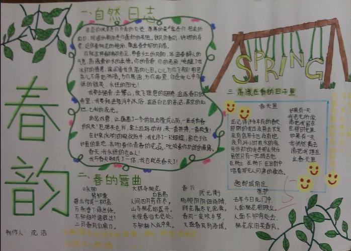 精美的春天手抄报版面设计图一