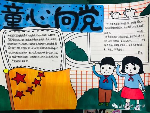 缤纷夏日 快乐六一 盐城市第二小学举办 童心向党 主题手抄报活动