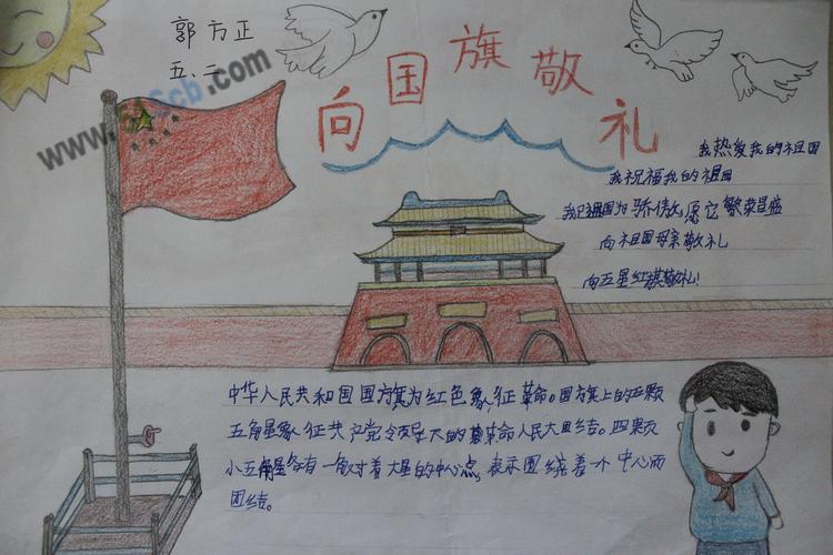 向国旗敬礼手抄报图片 内容