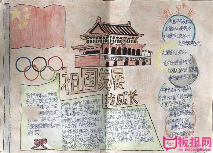 1 关于爱国主义手抄报 红星闪闪放光彩