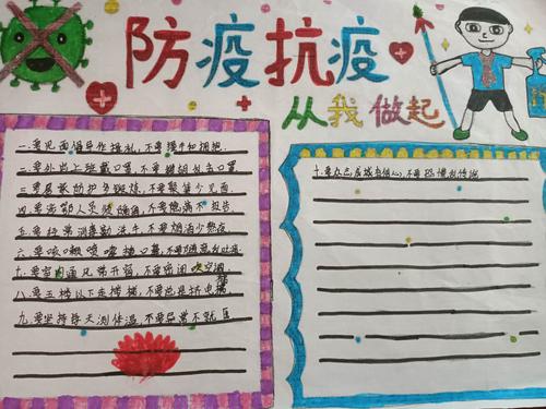 李水清红军小学抗击疫情手抄报展示